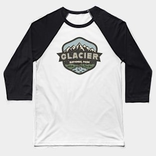 Glacier National Park Travel Sticker Baseball T-Shirt